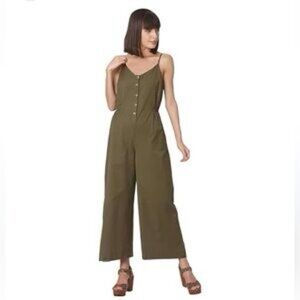 Japna Linen Button-Front Jumpsuit
